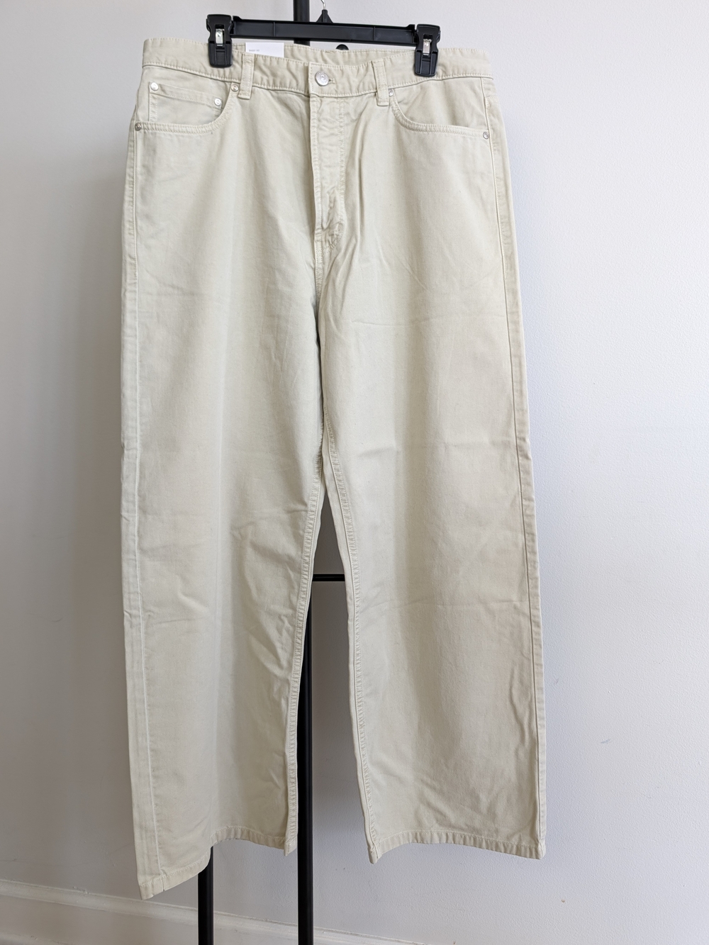 Zara  Cream Baggy Fit Men's Jeans